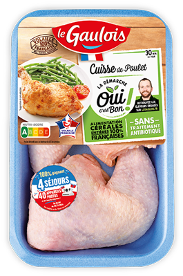 Packaging des cuisses de poulet Oui c'est Bon Le Gaulois