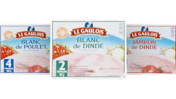 Elargissement de l'offre volaille avec le lancement de la gamme charcuterie (filet de poulet, jambon de dinde, lardons de canard) Le Gaulois en 1999