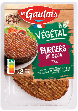 Visuel pack des burgers de soja Le Gaulois Végétal