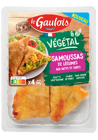 Visuel pack des samoussas aux légumes et notes de curry Le Gaulois Végétal