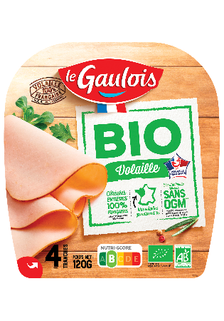 Visuel pack des tranches de volaille BIO Le Gaulois