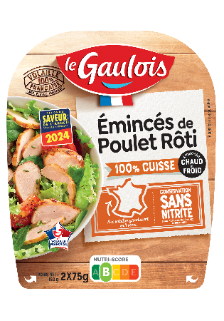 Visuel pack des émincés de poulet rôti 100% Le Gaulois