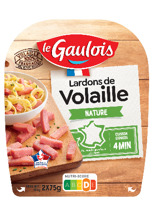 Visuel pack des lardons de volaille nature Le Gaulois