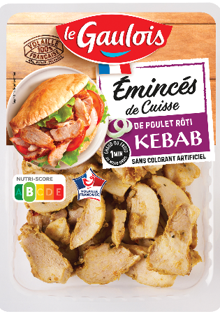 Visuel pack des émincés de cuisse de poulet rôti saveur Kebab Le Gaulois