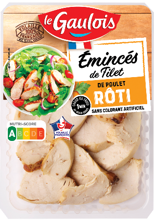 Visuel pack des émincés de filet de poulet rôti Le Gaulois