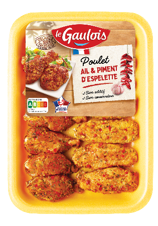 Visuel pack des ailes de poulet ail et piment d'Espelette Le Gaulois