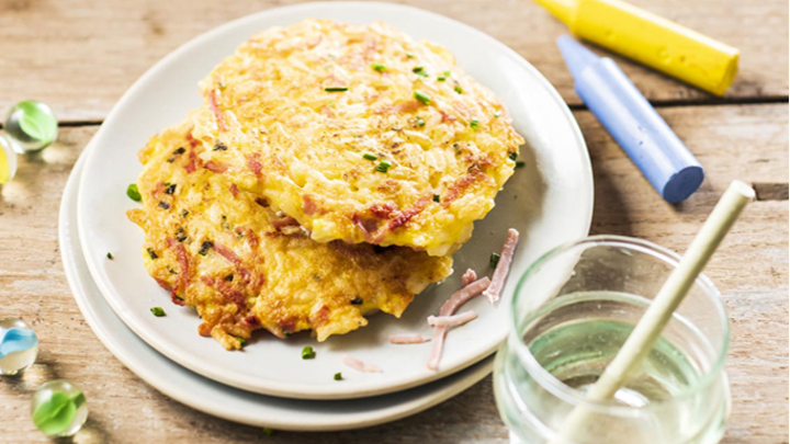 Visuel recette d'une omelette de riz au blanc de poulet